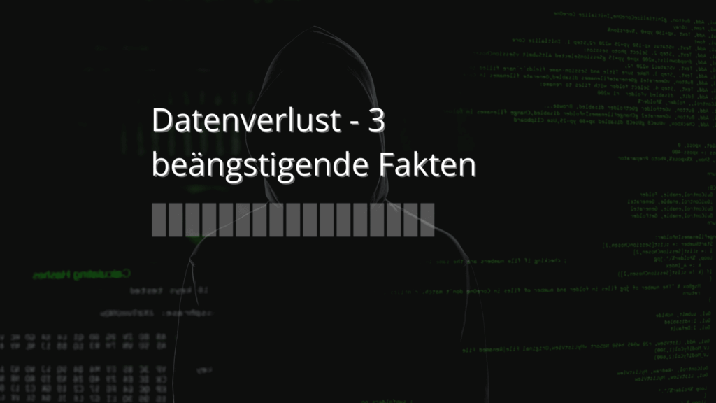 Mann in dunklem Hoodie stellt Angst vor Datenverlust dar.