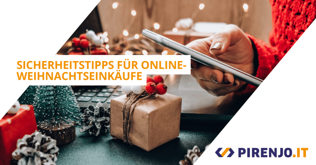 Frau kauft online Weihnachtsgeschenke.