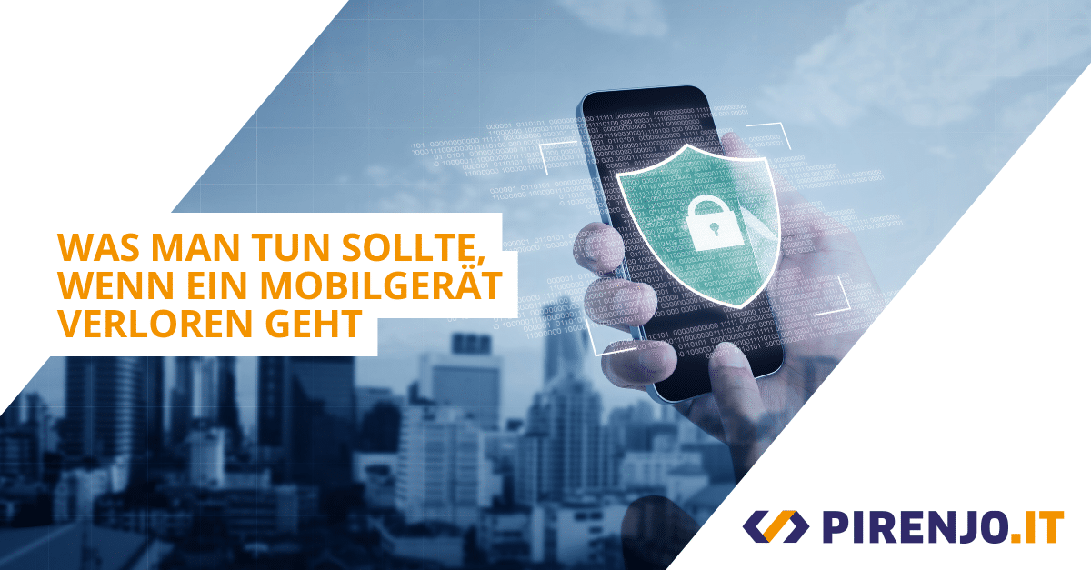 Smartphone mit Schloss und Schild.